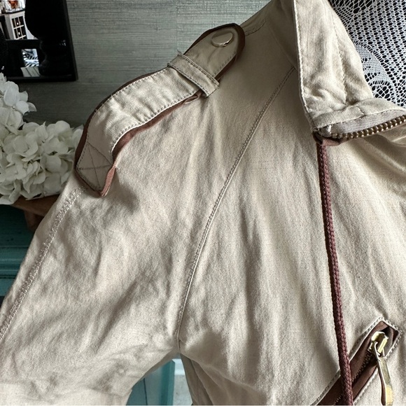 Zara Utility Military Equestrian Jacket Tan Size Small - Picture 7 of 15